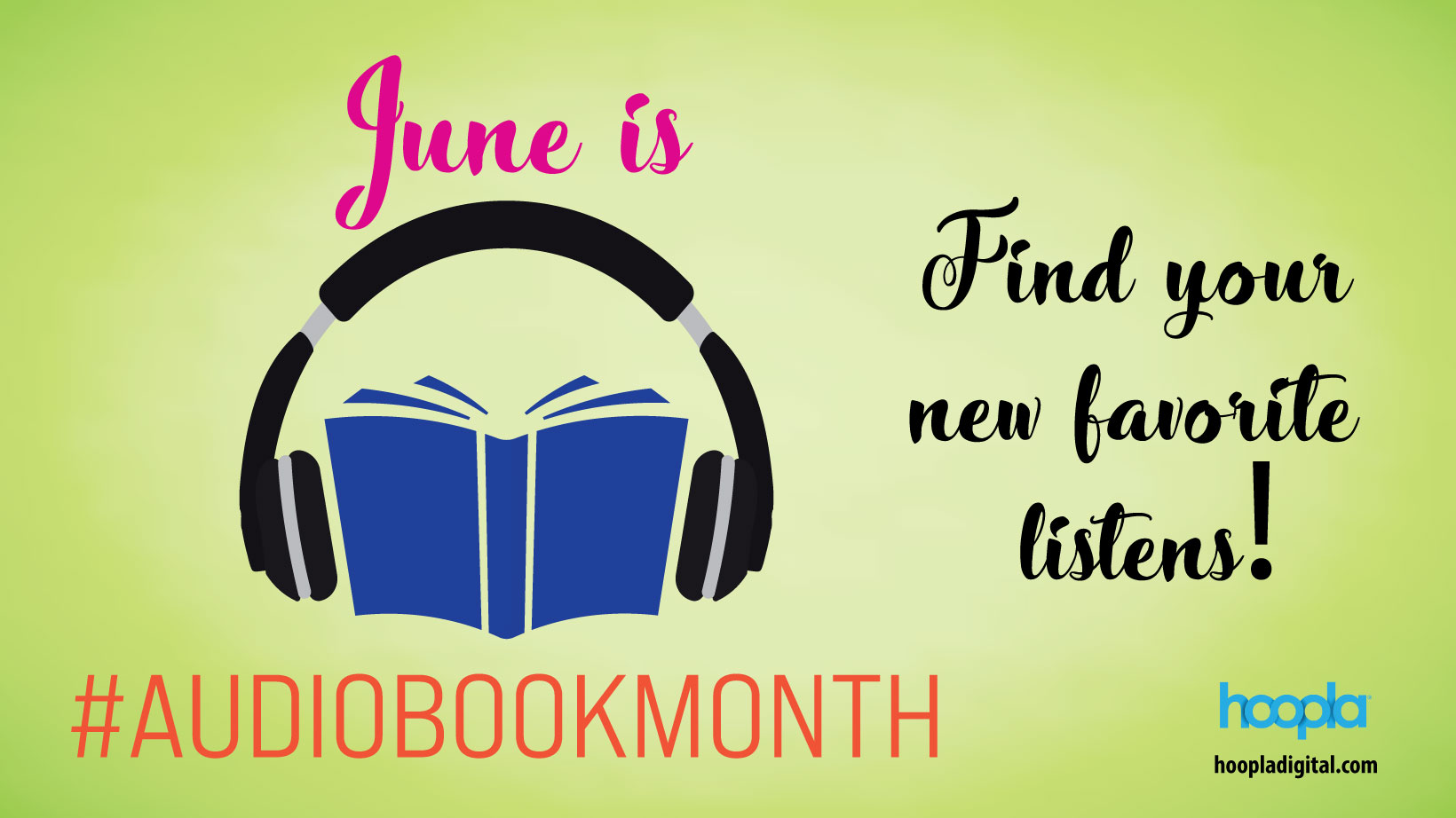 audiobook month hoopla graphic